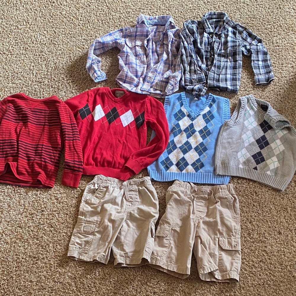 Kids Plaid Shirt and Argyle Sweater Collection